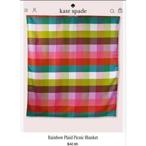 Unisex Kate Spade New York Rainbow Plaid Picnic Blanket One Size Multi-color